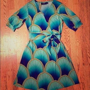 EUC Gypsy by Mara Hoffman faux wrap dress 💙💚